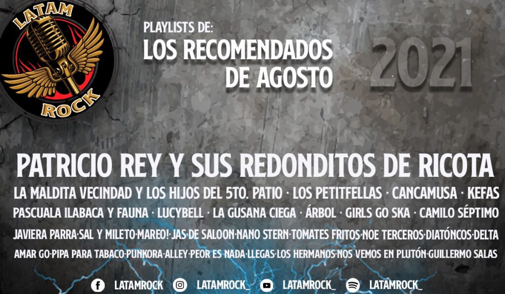 Llegó la #PLAYLIST: LatamRock Agosto con nuevos y viejos talentos