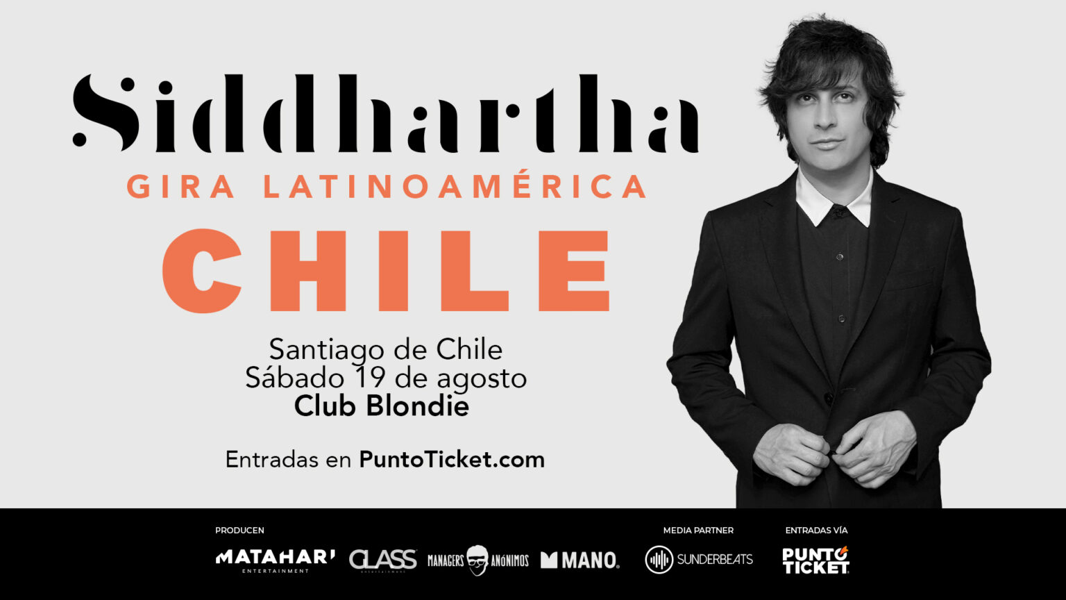 Siddhartha visitará Chile por primera vez con su gira Latinoamérica